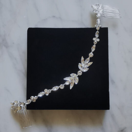Bijou cheveux mariage, tiare romantique cristal « Vassilena »