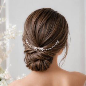 Bijou cheveux mariage, tiare romantique cristal « Vassilena »