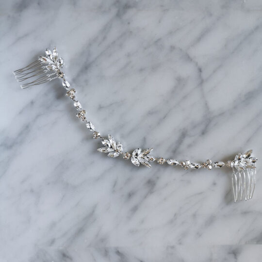 Bijou cheveux mariage, tiare romantique cristal Vassilena