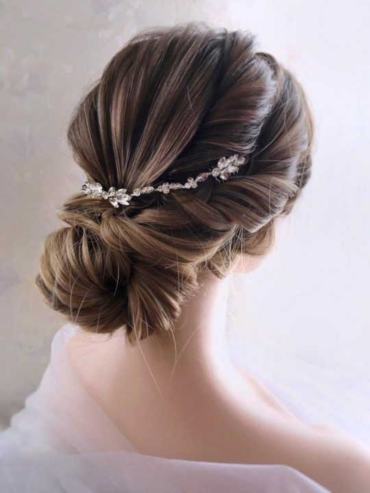 Bijou cheveux mariage, tiare romantique cristal Vassilena