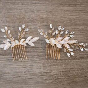 Bijoux de cheveux mariage peigne bohème feuilles