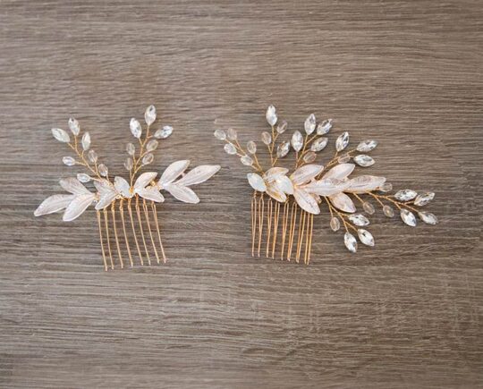 Bijoux de cheveux mariage peigne bohème feuilles