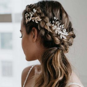 Bijoux de cheveux mariage-peigne bohème feuilles 2