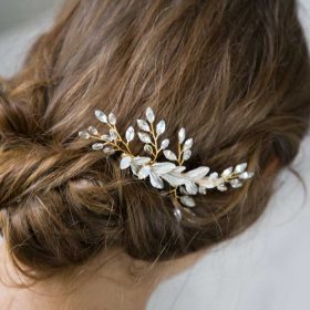 Bijoux de cheveux mariage-peigne bohème feuilles 5
