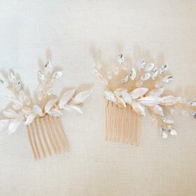 Bijoux de cheveux mariage peigne bohème feuilles « Lorie »