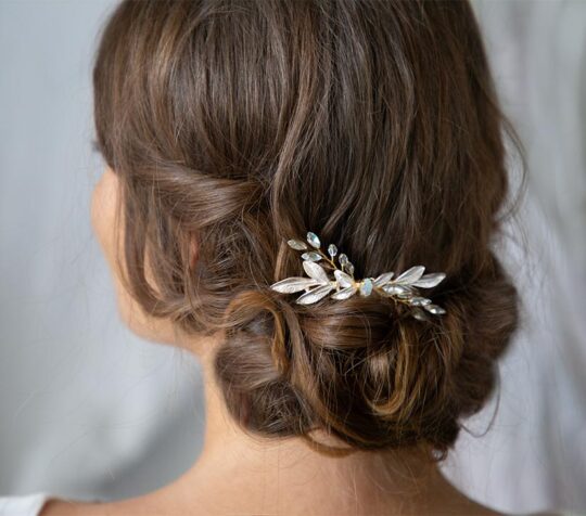 Bijoux de cheveux mariage peigne bohème feuilles "Lorie" – Image 4