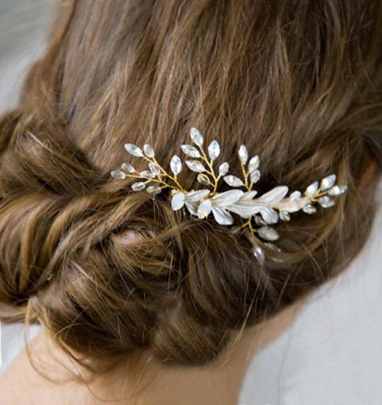 Bijoux de cheveux mariage peigne bohème feuilles "Lorie" – Image 5