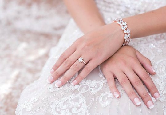 Bracelet mariée chic diamant zircon, bijou luxueux Virginie