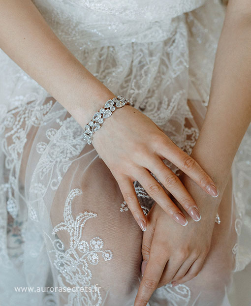 Bracelet mariée chic diamant zircon 2