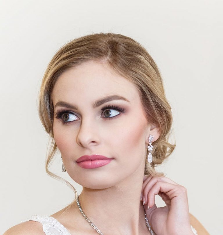 Parure Bijoux Mariage - Collier Et Boucles D'oreilles Zircon Doré - Style Délicat Pour Robe De Mariée, Cérémonie - 11