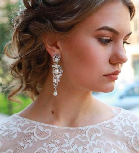 Boucles D'oreilles Mariage Perles Naturelles, Bijoux Vintage