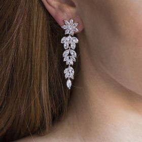 Boucles d'oreilles mariée élégantes en cristal Zircon Claudia 2