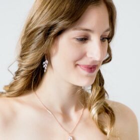 Boucles d'oreilles pour mariée rose gold cristal Anita