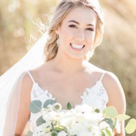 Boucles d'oreilles pour mariée rose gold cristal 