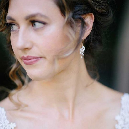 Boucles d'oreilles pour mariée rose gold cristal Claudia