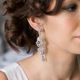 Boucles d’oreilles mariage chandelier en cristal Valérie