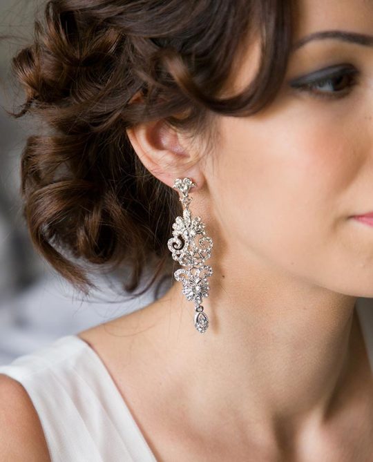 Boucles d’oreilles mariage chandelier en cristal Valérie