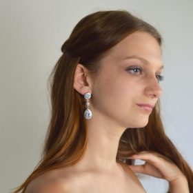 Boucles d’oreilles mariage cristal et perles Swarovski Betty