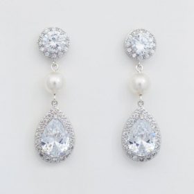 Boucles d’oreilles mariage cristal et perles Swarovski Betty