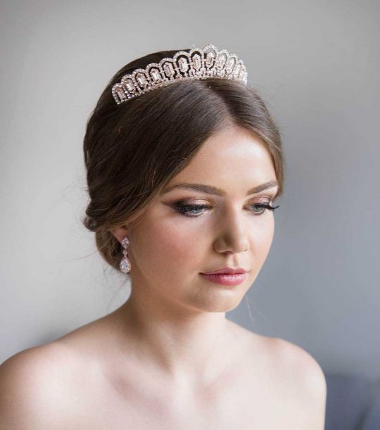 Diadème mariage princesse cristal, accessoire de cheveux de luxe Miya