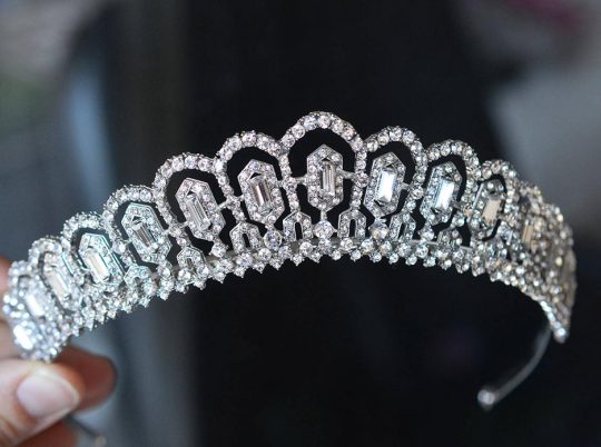 Diadème mariage princesse cristal, accessoire de cheveux de luxe Mia