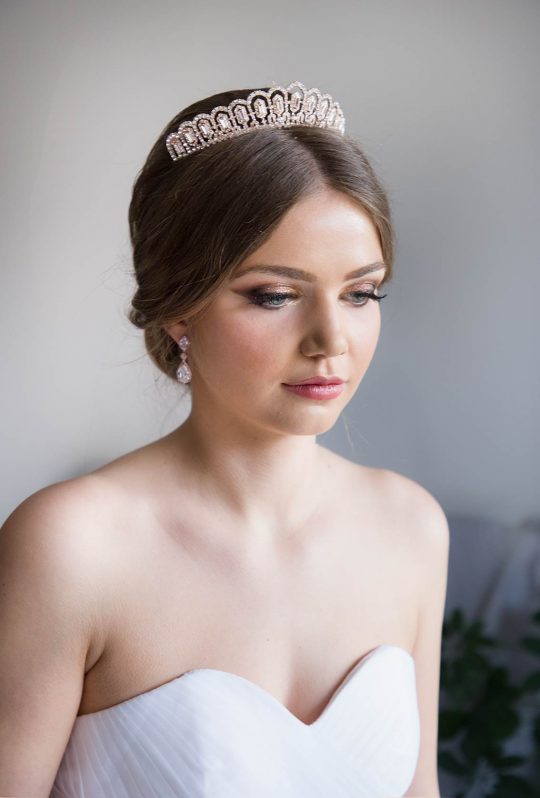 Diadème mariage princesse cristal, accessoire de cheveux de luxe Miya