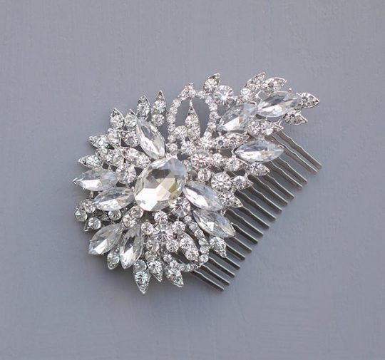 Peigne coiffure mariage, bijoux de cheveux cristal