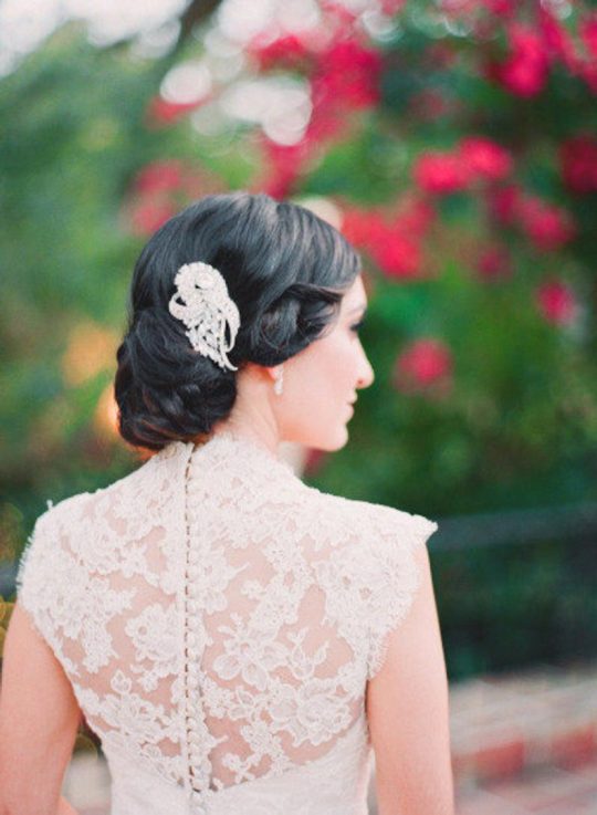 Peigne coiffure mariage, bijoux de cheveux cristal Dorothée