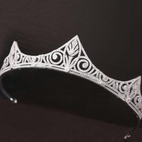 Diadème mariage original en Zircon, tiare diamantée de luxe