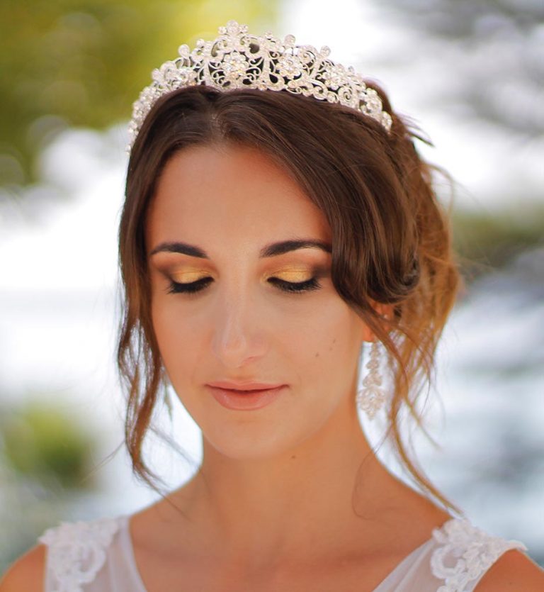 Couronne Mariage Diadème Princesse Femme - Tiare Sertie Perles Et Strass, Couronne Mariée Pour Fêtes Et Anniversaire