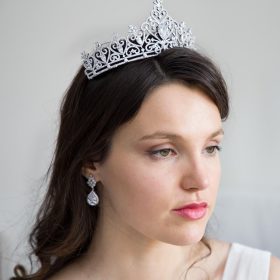 Diadème mariage princesse, couronne diamantée Adeline