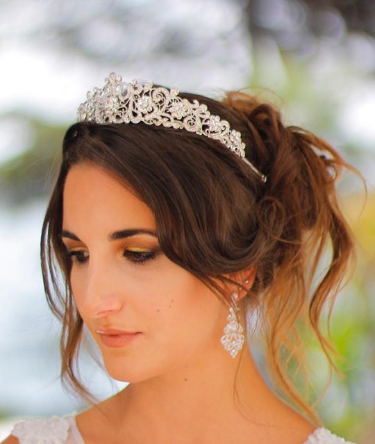 Diadème mariage princesse, tiare strass