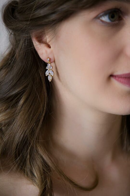 Boucles d'oreilles pour mariée élégantes en cristal Colline