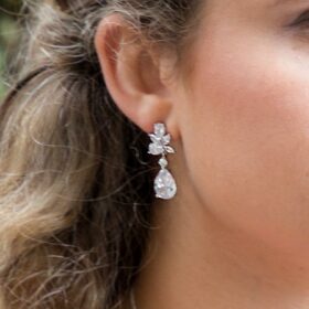 Boucles d’oreilles pour mariée rose gold originales « Pauline »