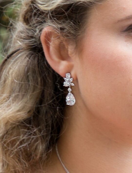Boucles d’oreilles pour mariée rose gold originales « Pauline »