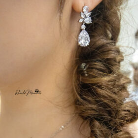 Boucles d'oreilles pour mariée rose gold originales Pauline