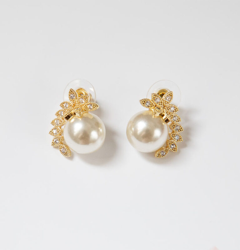 Boucles D'oreilles Vintage Oiseaux Avec Perles - Argenté - Plaqué Argent - Occasion Romantique