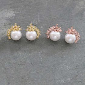 Boucles d’oreilles mariage perles strass romantiques Nelly