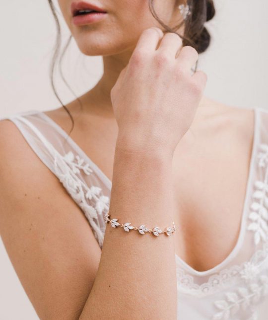 Bracelet pour mariée élégant cristal Zircon Cassiopeia