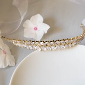 Tiare mariage, bijou de cheveux de luxe Theodora