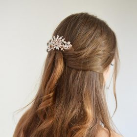 Bijou cheveux mariage rose gold, peigne coiffure mariée Theodora