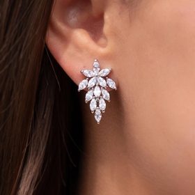 Boucles d’oreilles mariage originales romantiques en cristal