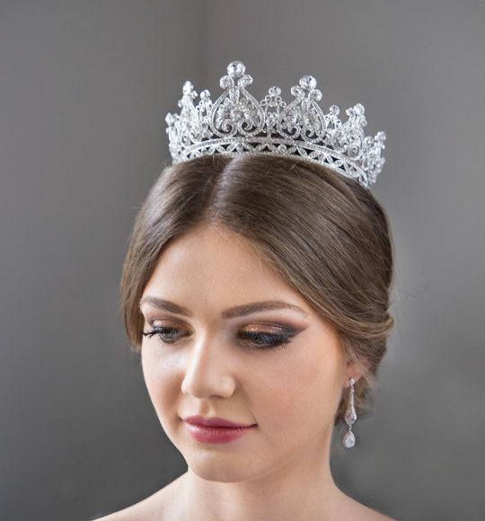 Coronne princesse en cristal, diadème mariage de luxe "Magdalena"