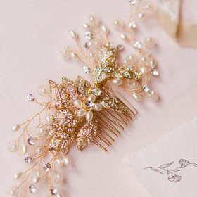 Bijoux de cheveux doré mariée bohème chic