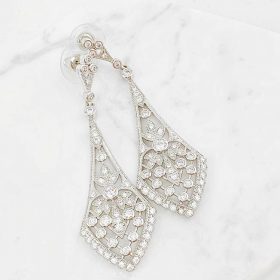 Boucles d’oreilles mariage rétro chic cristal Swarovski "Manon"