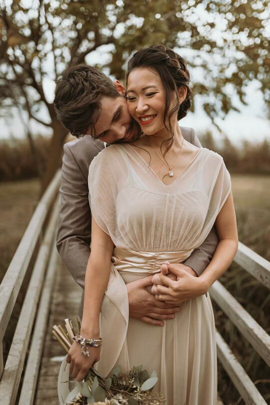 Collier mariée rose gold cristal Swarovski Giselle