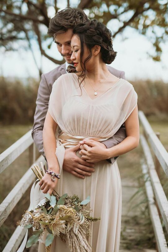 Collier mariée rose gold cristal Swarovski Giselle