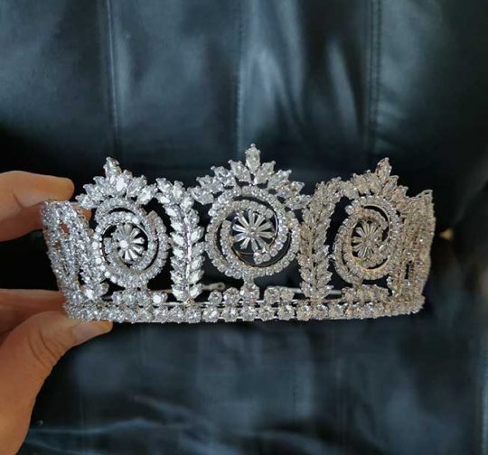 Couronne princesse mariage, diadème de luxe diamantée Olivia