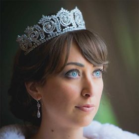 Couronne princesse mariage, diadème de luxe diamantée Olivia