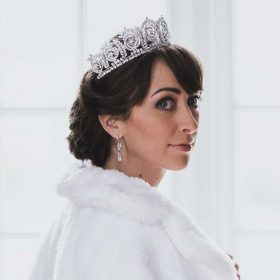 Couronne princesse mariage, diadème de luxe diamantée Olivia